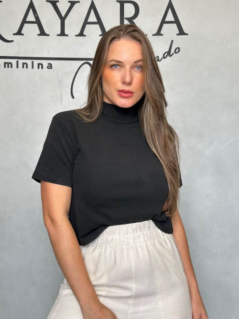 Blusa Modal Importado Canelada - Manga Curta