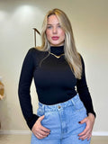 Blusa Térmica Canelada com Gola
