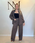 Conjunto de Inverno Aveludado Feminino Camisão e Pantalona