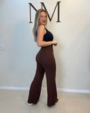 Calça Pantalona de Modal com Elastano